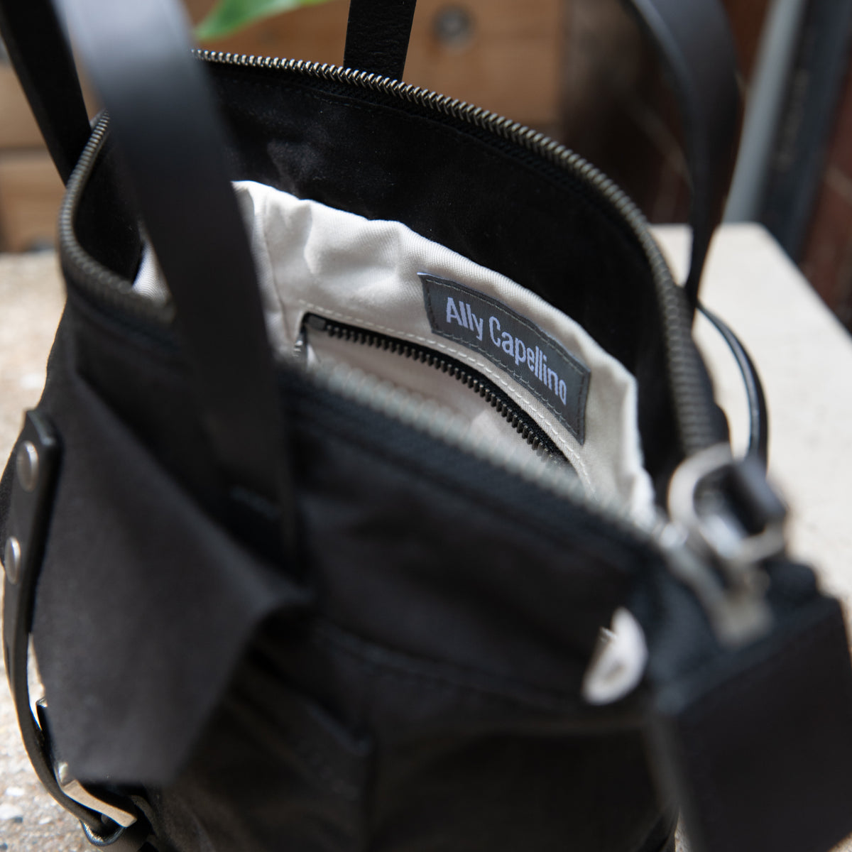 Squat 2.0 Waxed Cotton Mini Crossbody Bag in Black