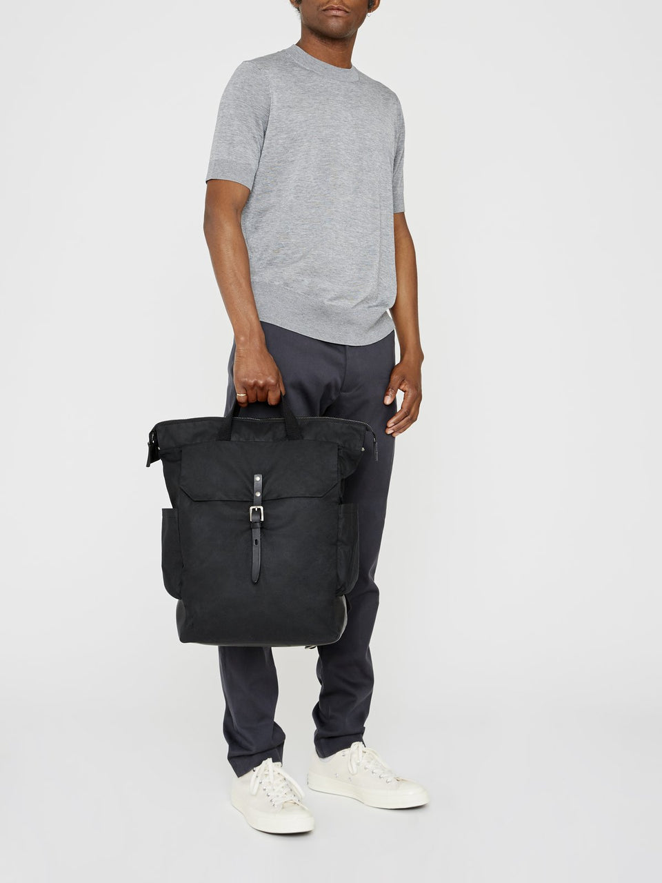 Fin Waxed Cotton Rucksack in Brick