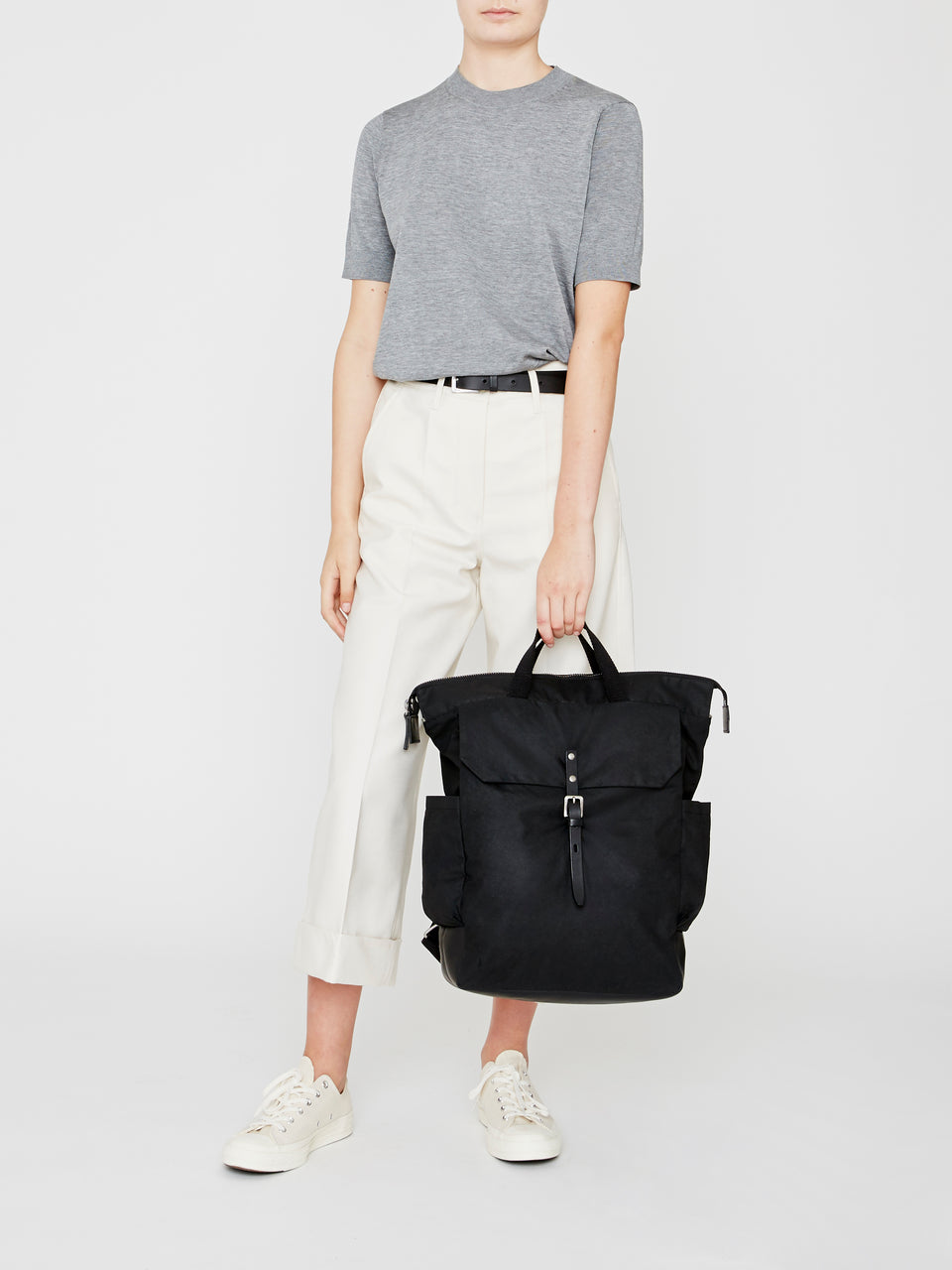 Fin Waxed Cotton Backpack in Black – Ally Capellino