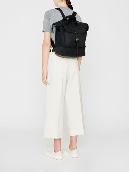 Frances Waxed Cotton Rucksack in Black-SML RUCKSACK-Ally Capellino-Ally Capellino