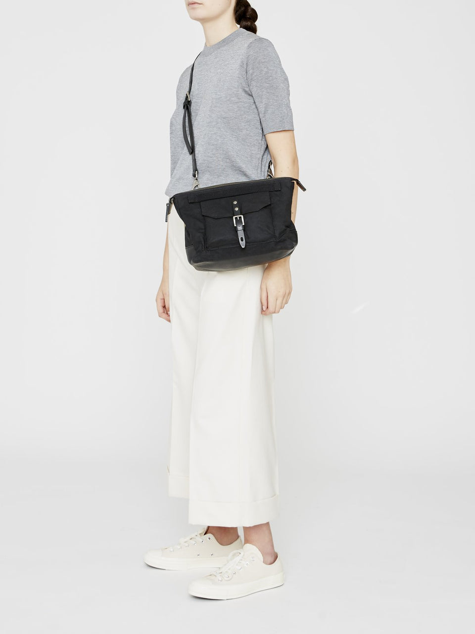 Francesca Waxed Cotton Crossbody Bag in Brick