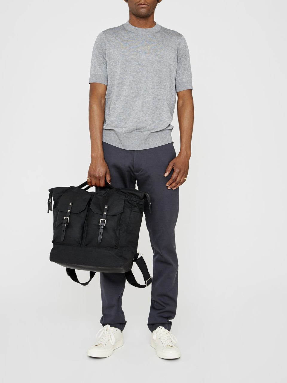 Frank Large Waxed Cotton Rucksack in Brick