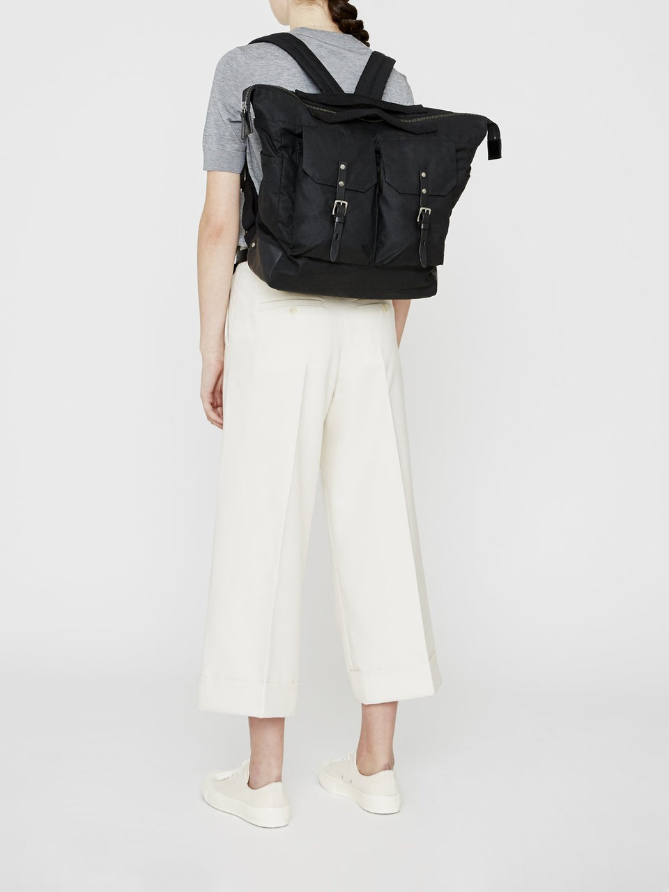 Frank Large Waxed Cotton Rucksack in Brick