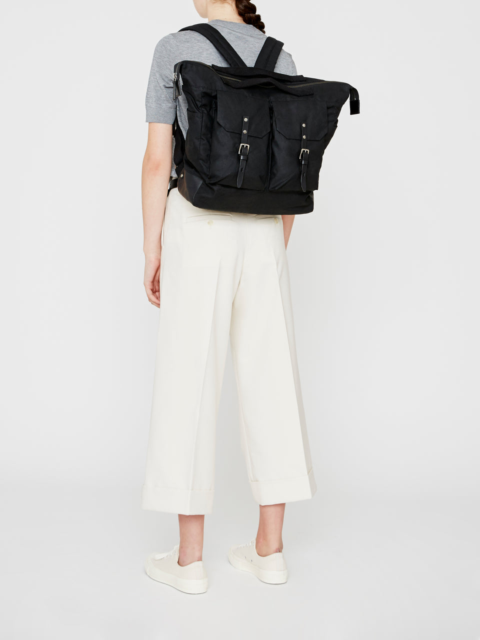 Frank Large Waxed Cotton Rucksack in Cumin
