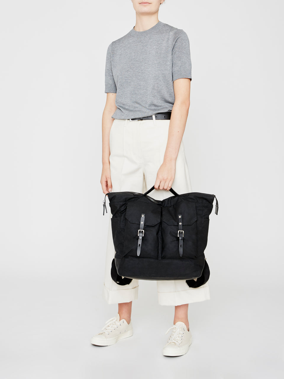 Frank Large Waxed Cotton Rucksack in Cumin