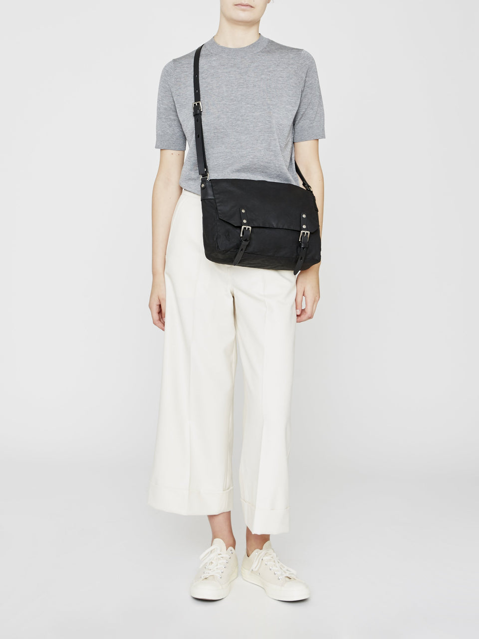 Jeremy Small Waxed Cotton Satchel in Cumin