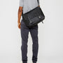 Jeremy Waxed Cotton Satchel in Black and Olive-MEDIUM SATCHEL-Ally Capellino-Ally Capellino