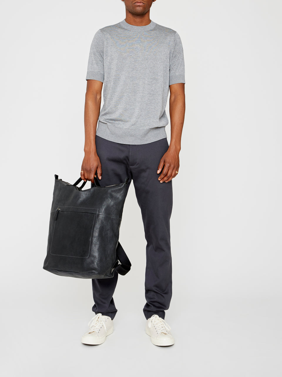 Hoy Leather Backpack in Black