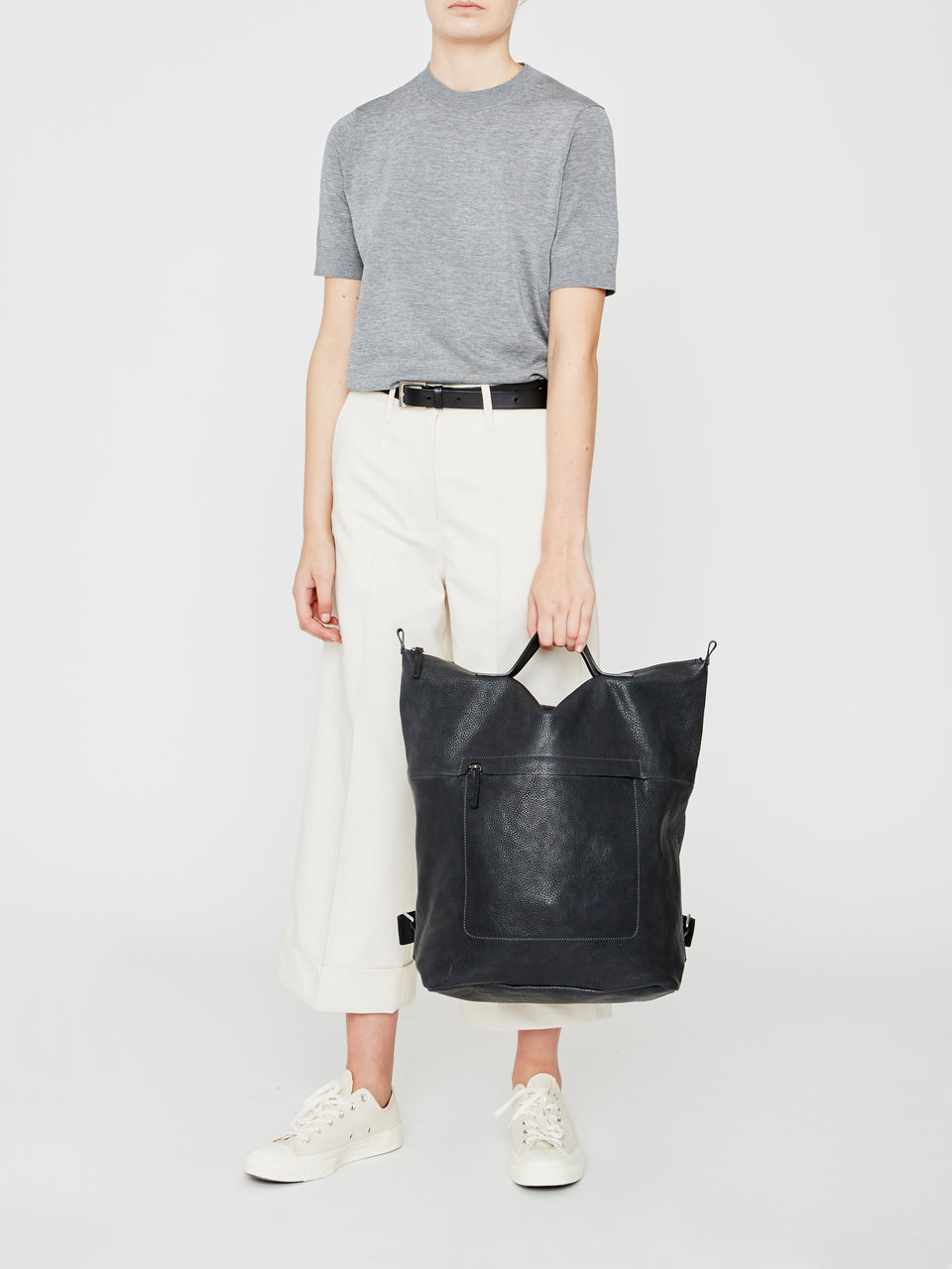 Hoy Leather Backpack in Black
