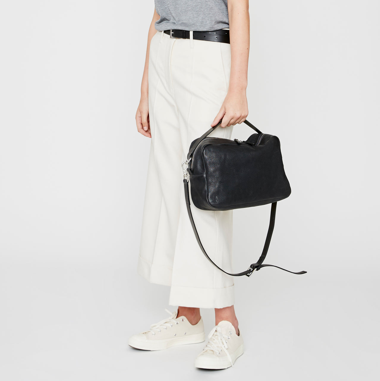 Leila Large Calvert Leather Crossbody Bag in Moss