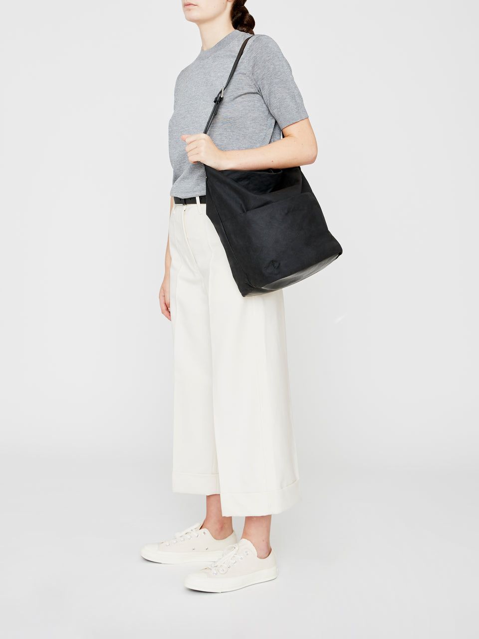 Lloyd Waxed Cotton Bucket Bag in Black