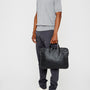 Marcus Calvert Leather Folio Bag in Black Model shot