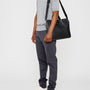 Marcus Calvert Leather Folio Bag in Black Model shot