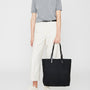 Natalie Waxed Cotton Tote in Black-TOTE-Ally Capellino-Ally Capellino