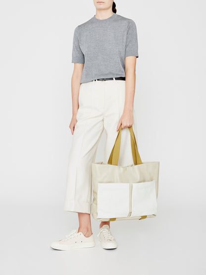 ss19, womens, tote, leather tote, beige leather tote, stone leather,