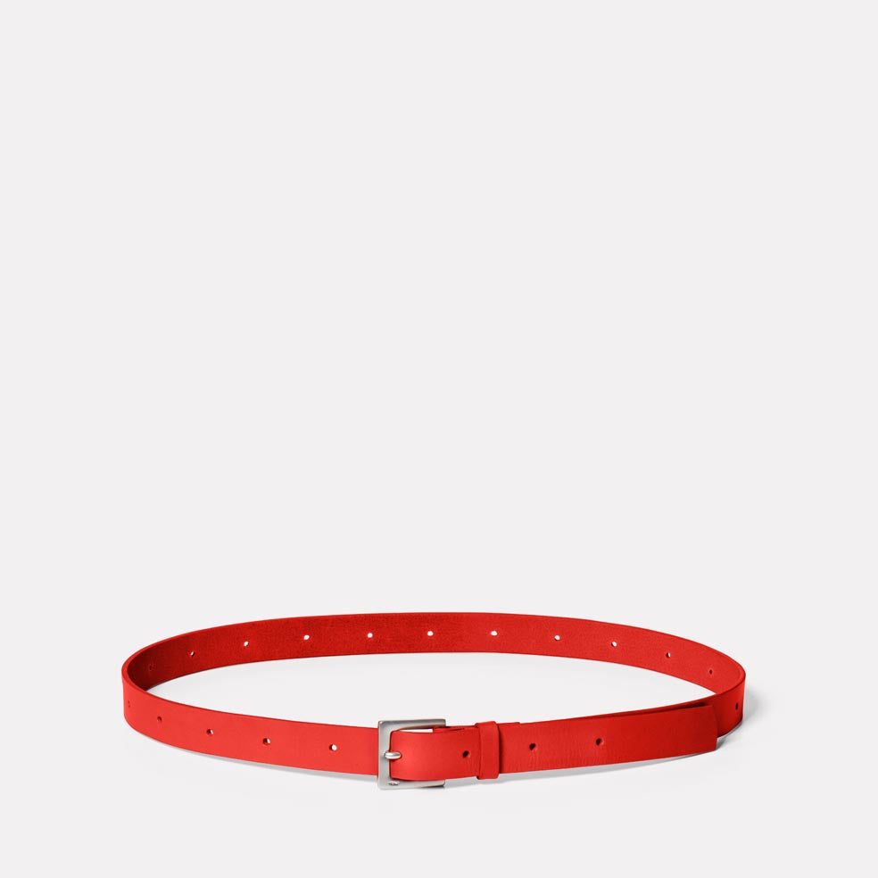 Arty Leather Belt in Tomato