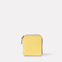 Axel Leather Zip Round Wallet in Yellow