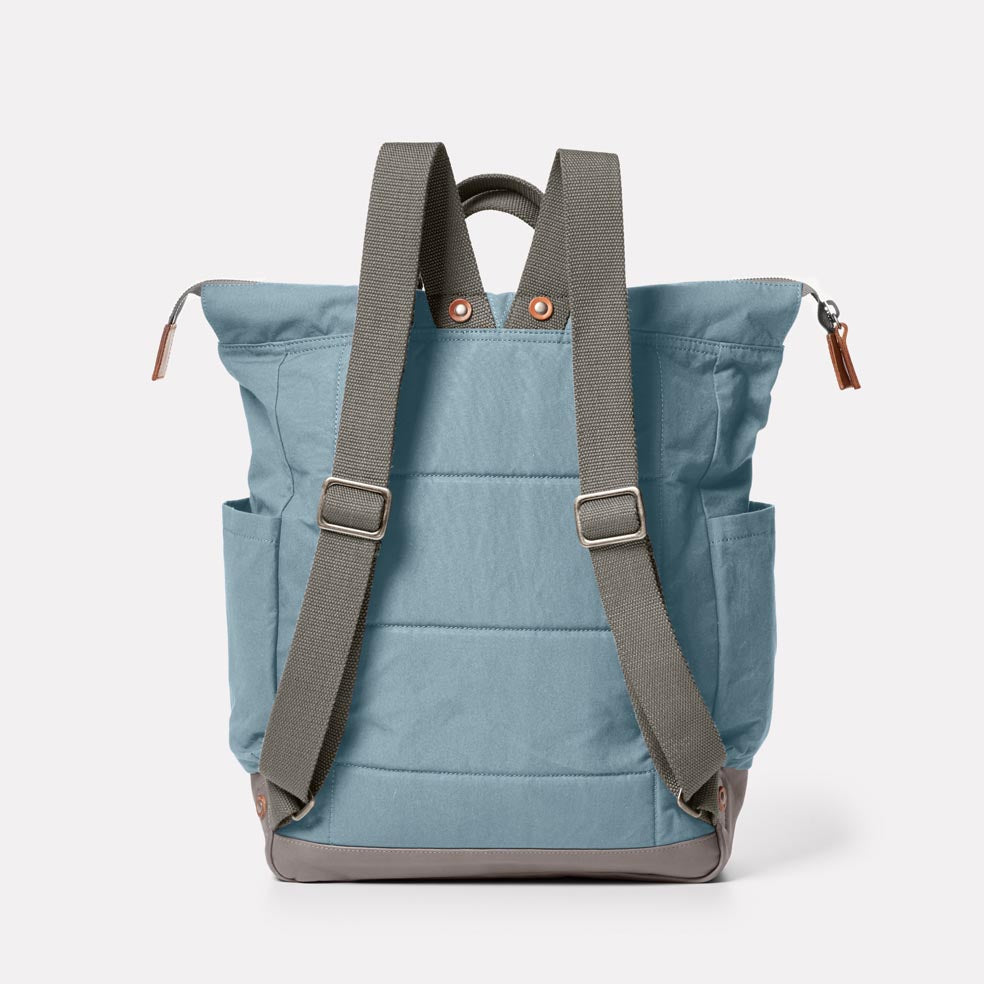 Fin Waxed Cotton Rucksack in Blue