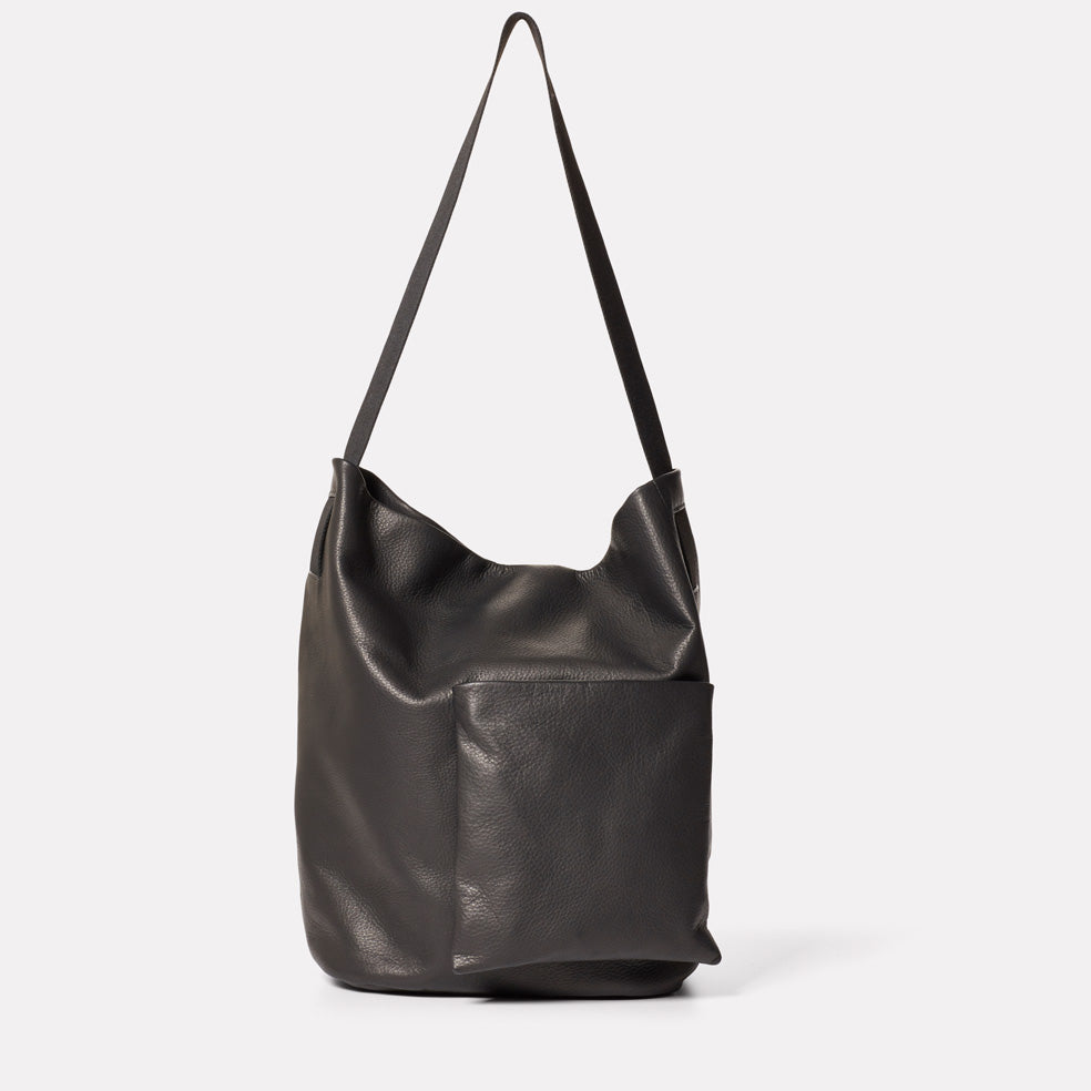 Bobo Camlet Leather Shoulder Bag in Black