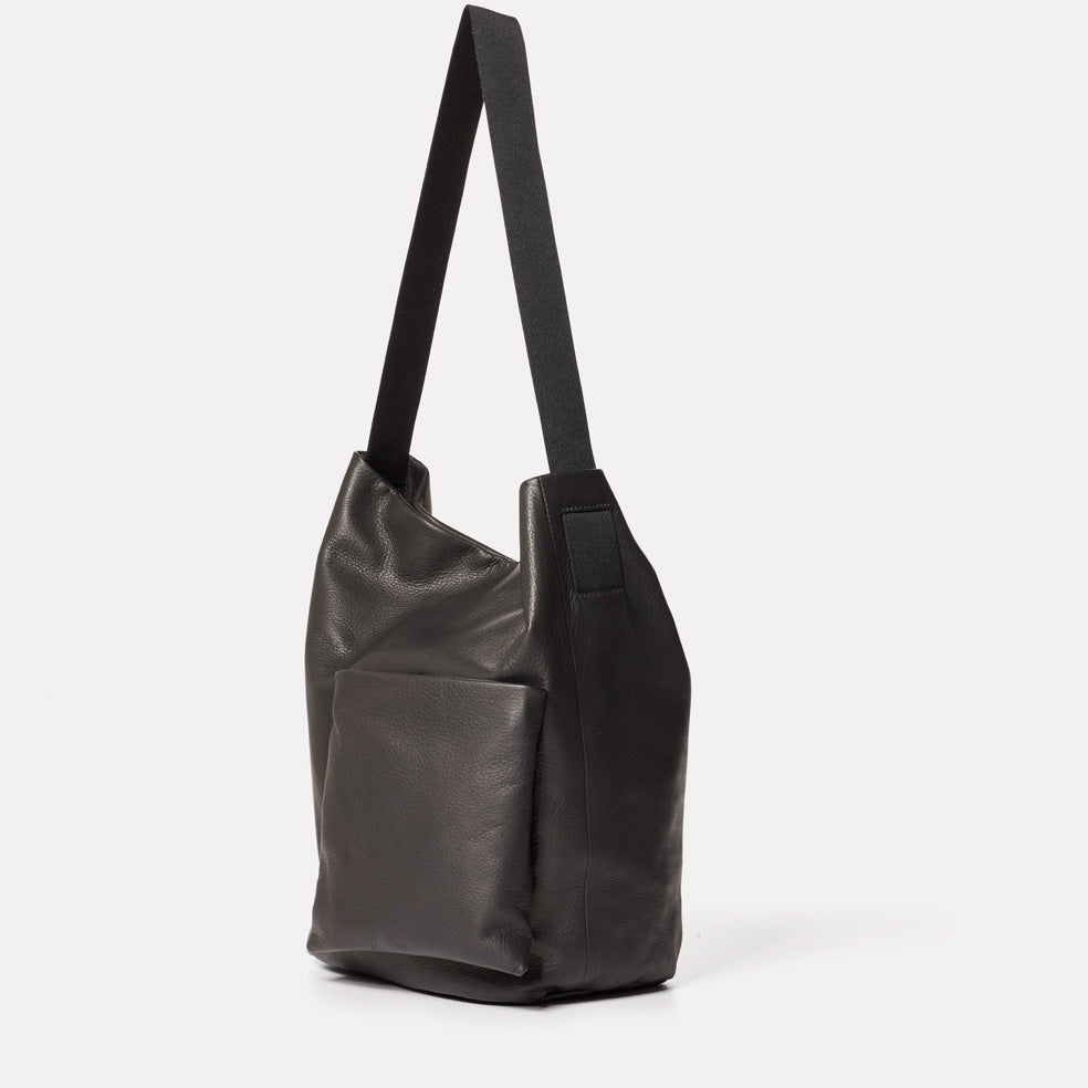 Bobo Camlet Leather Shoulder Bag in Black