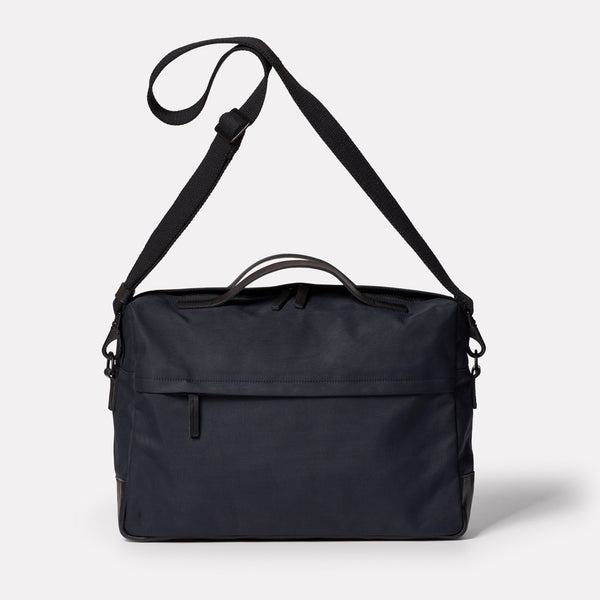 Brian Granular City Briefcase in Midnight-BRIEFCASE-Ally Capellino-cotton and nylon-blue-navy-midnight-travel bag