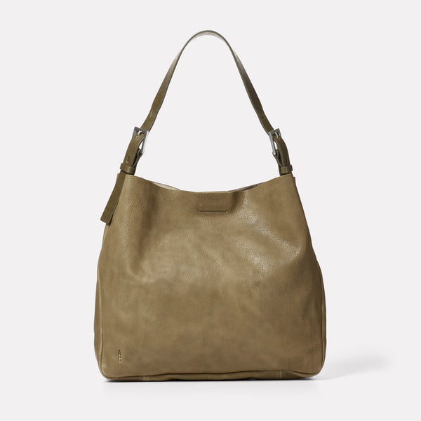 Cleve Calvert Leather Shoulder Bag in Moss-SMALL HOBO-Ally Capellino-AW19-Leather-Moss-Green-Khaki