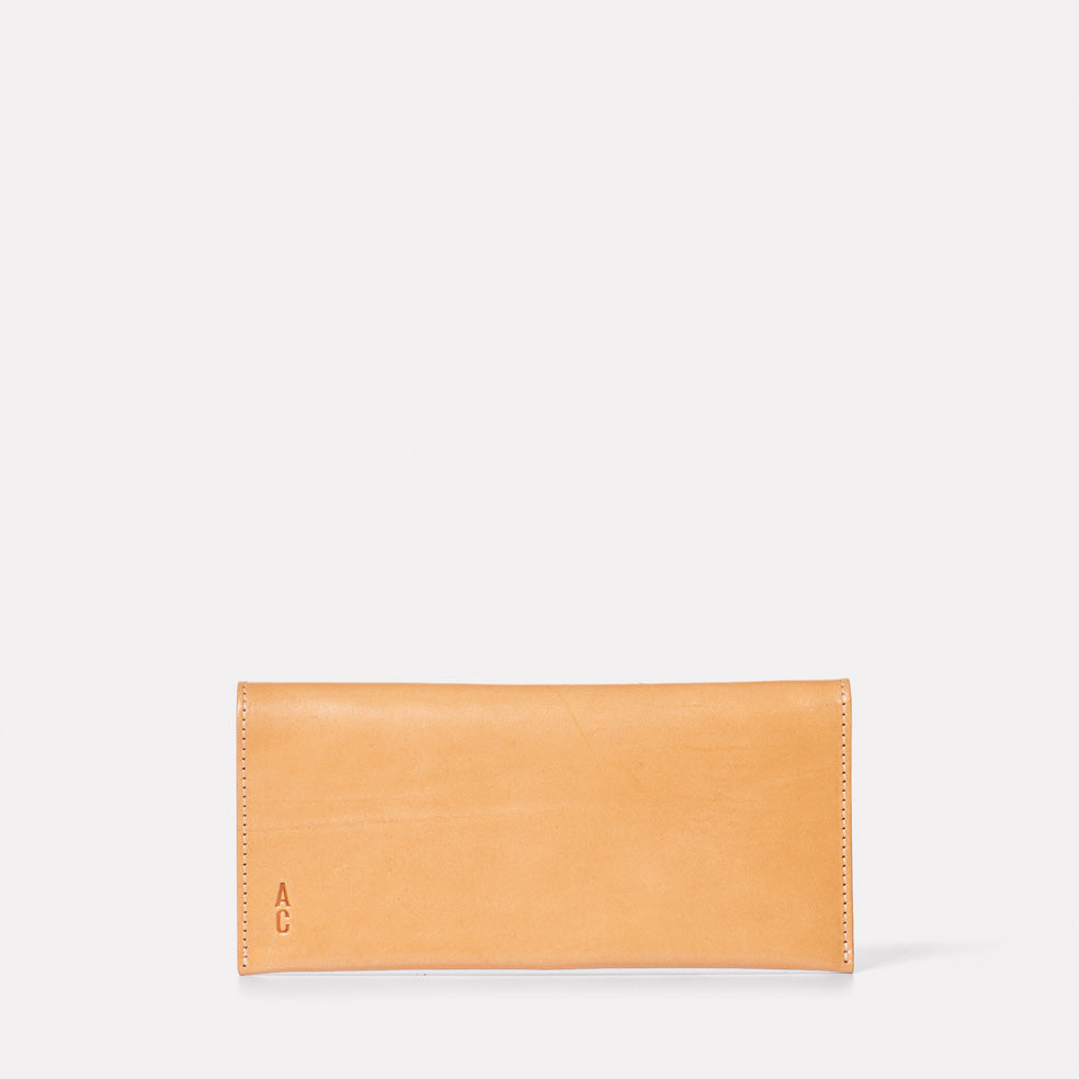 Evie Long Leather Purse in Tan