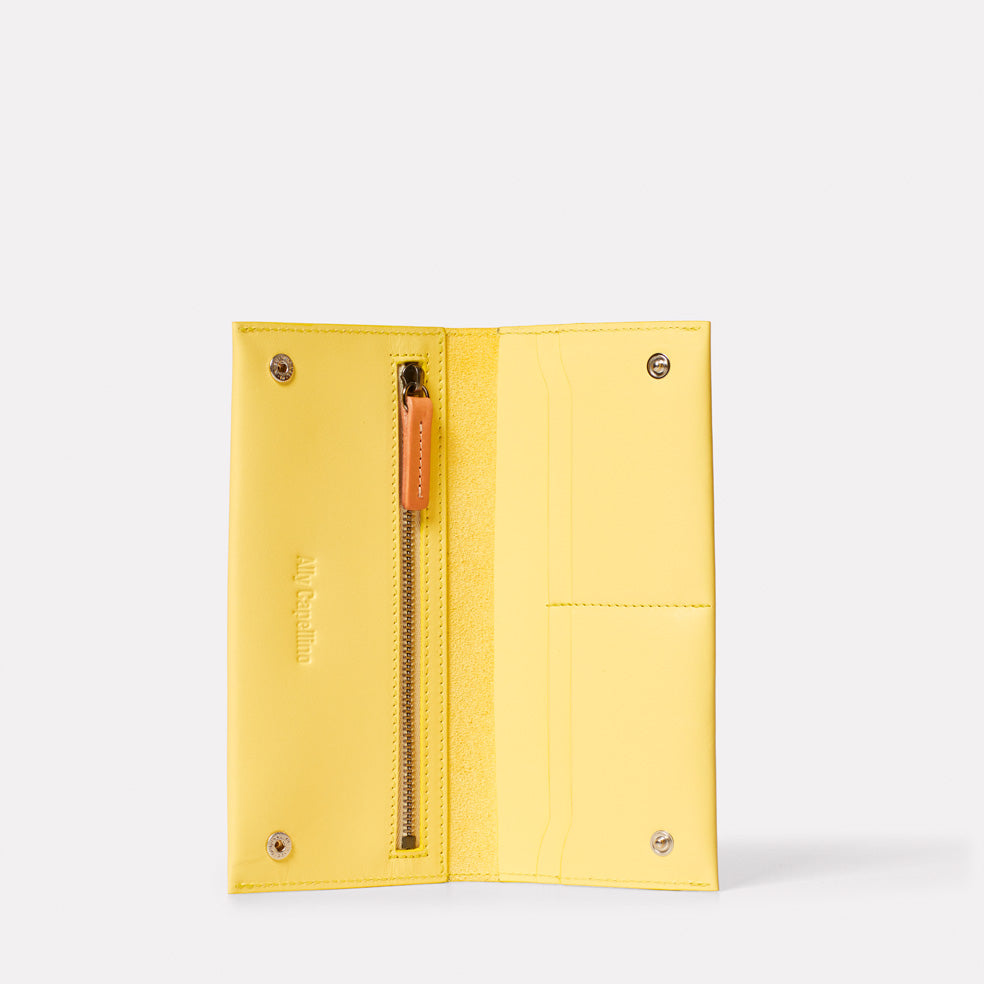 Evie Long Leather Purse in Yellow