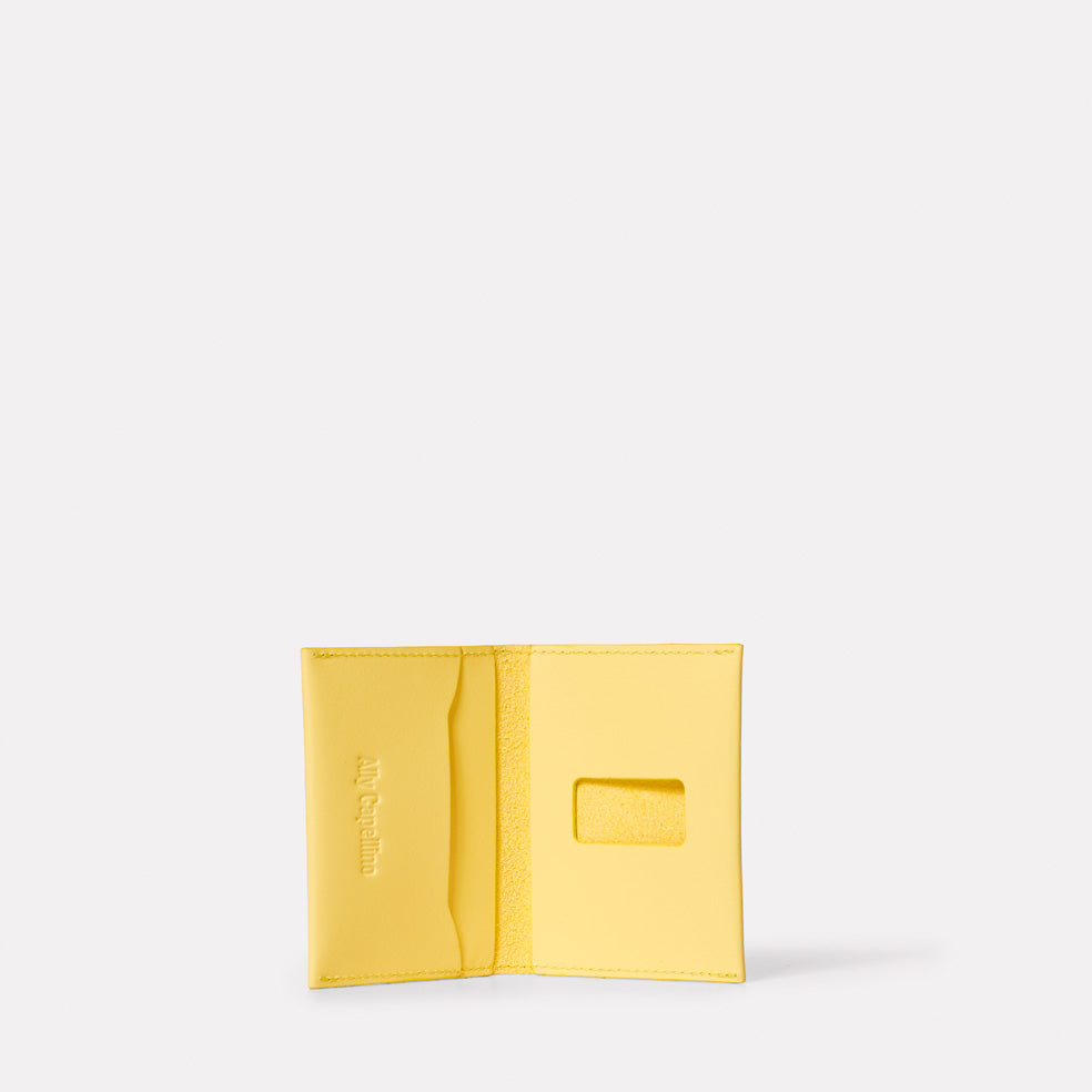 Fletcher Leather Card Holder in Yellow