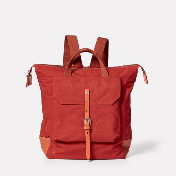 Frances Waxed Cotton Rucksack in Brick-SML RUCKSACK-Ally Capellino-Ally Capellino