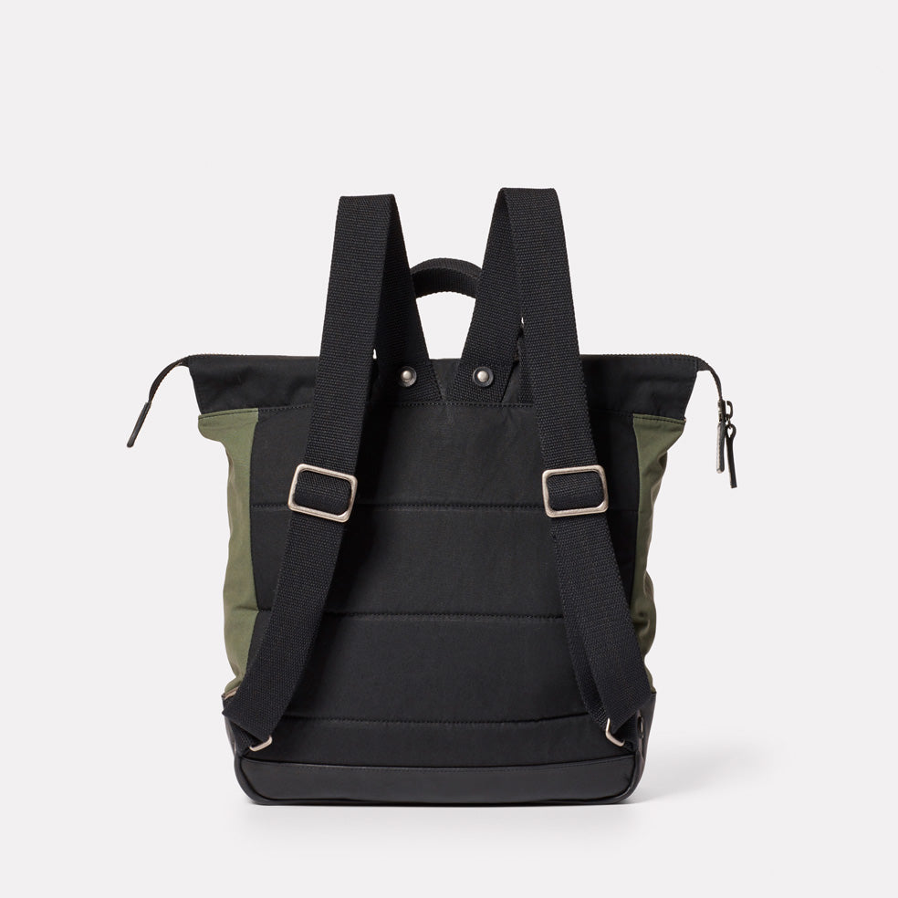 Frances Waxed Cotton Rucksack in Olive