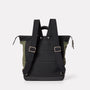Frances Waxed Cotton Rucksack in Olive Rear