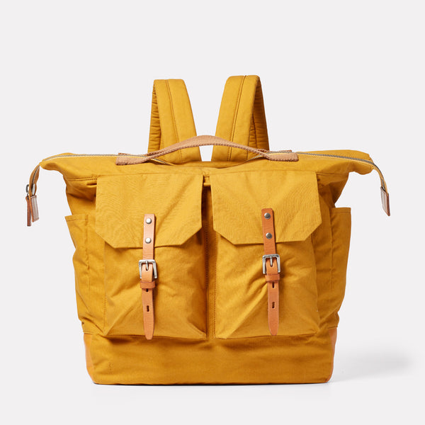 Frank Large Waxed Cotton Rucksack in Cumin-RUCKSACK-Ally Capellino-Ally Capellino