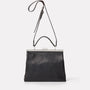 Frida Soft Frame Bag in Black-LARGE FRAME-Ally Capellino-Ally Capellino-Black-Black Leather Bag