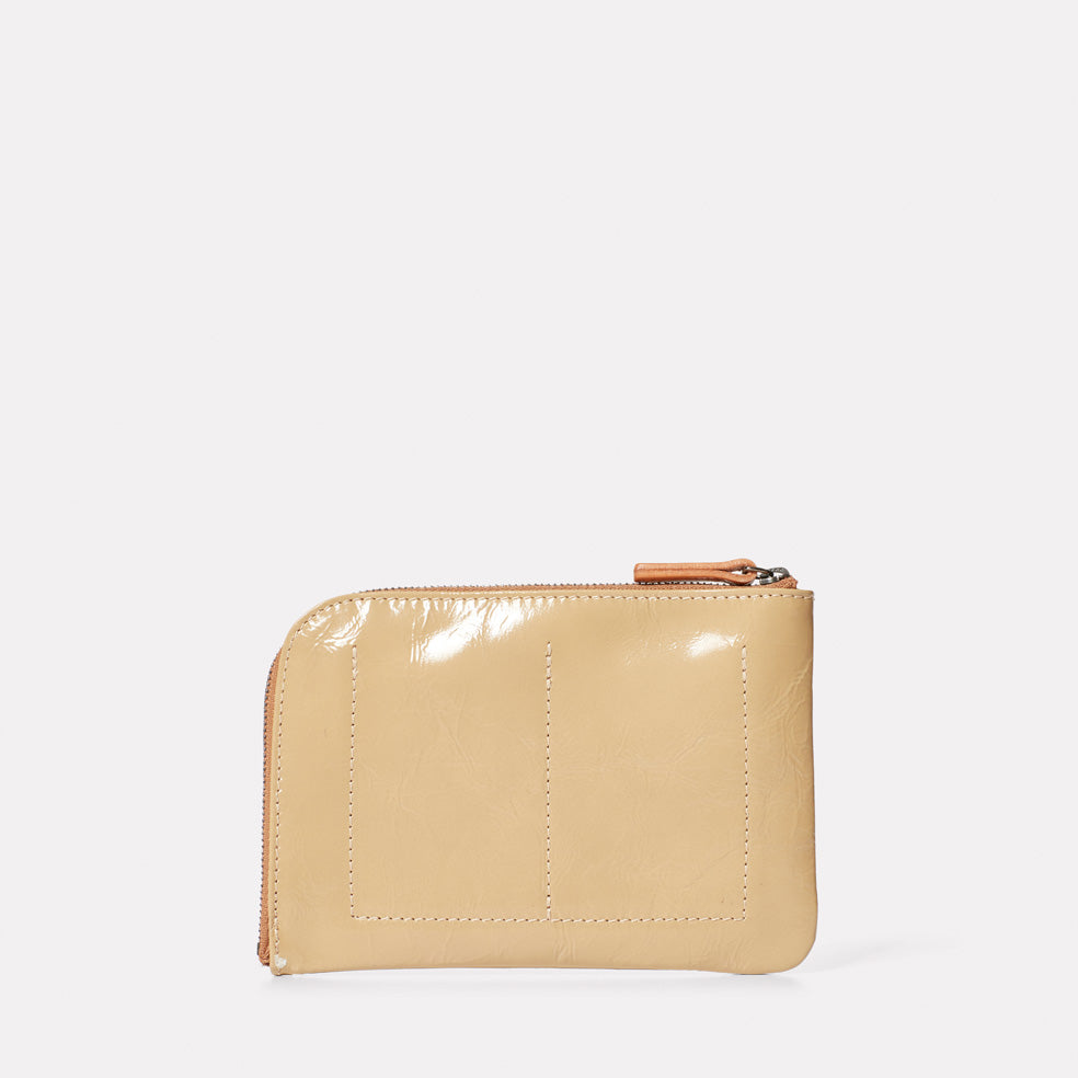 Hocker Medium Leather Purse in Beige Gloss