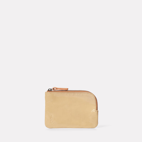 Hocker Small Leather Purse in Beige Gloss-SMALL POUCH-Ally Capellino-Ally Capellino