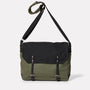 Jeremy Waxed Cotton Satchel in Black and Olive-MEDIUM SATCHEL-Ally Capellino-Ally Capellino