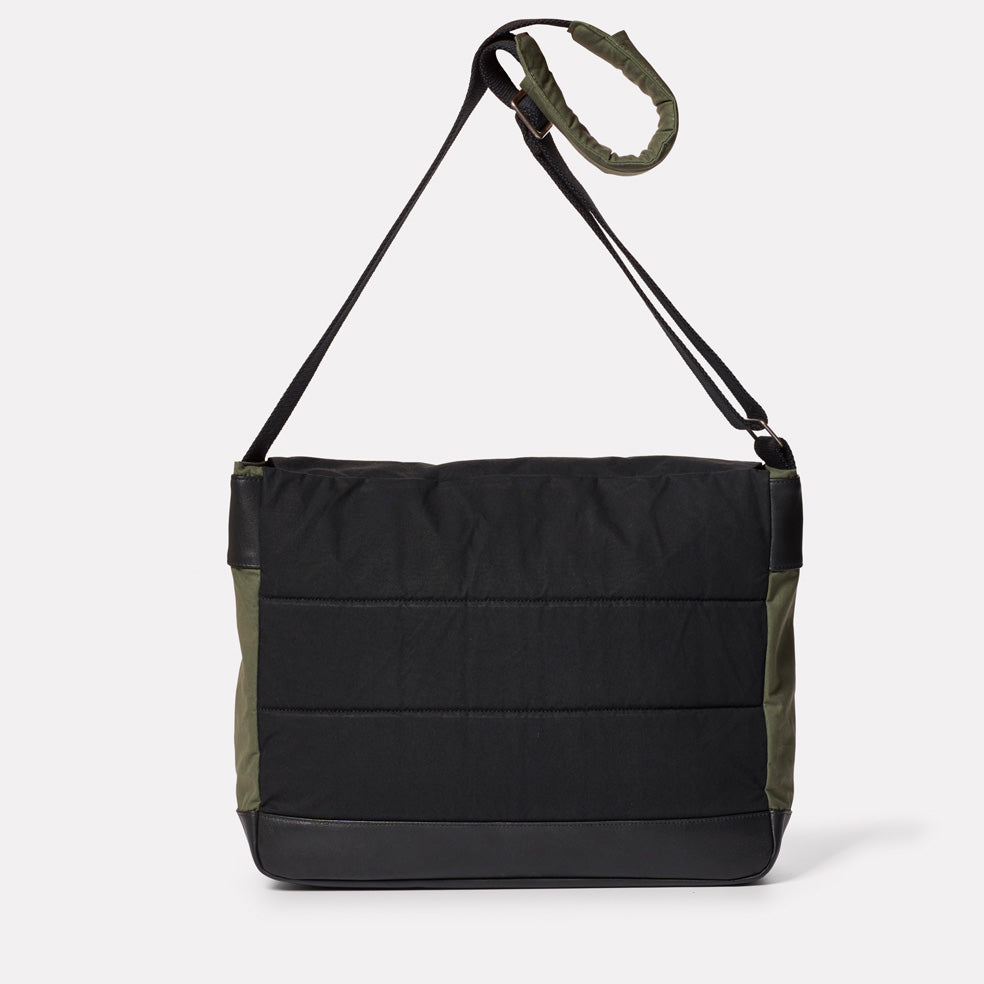 Jeremy Waxed Cotton Satchel in Black and Olive