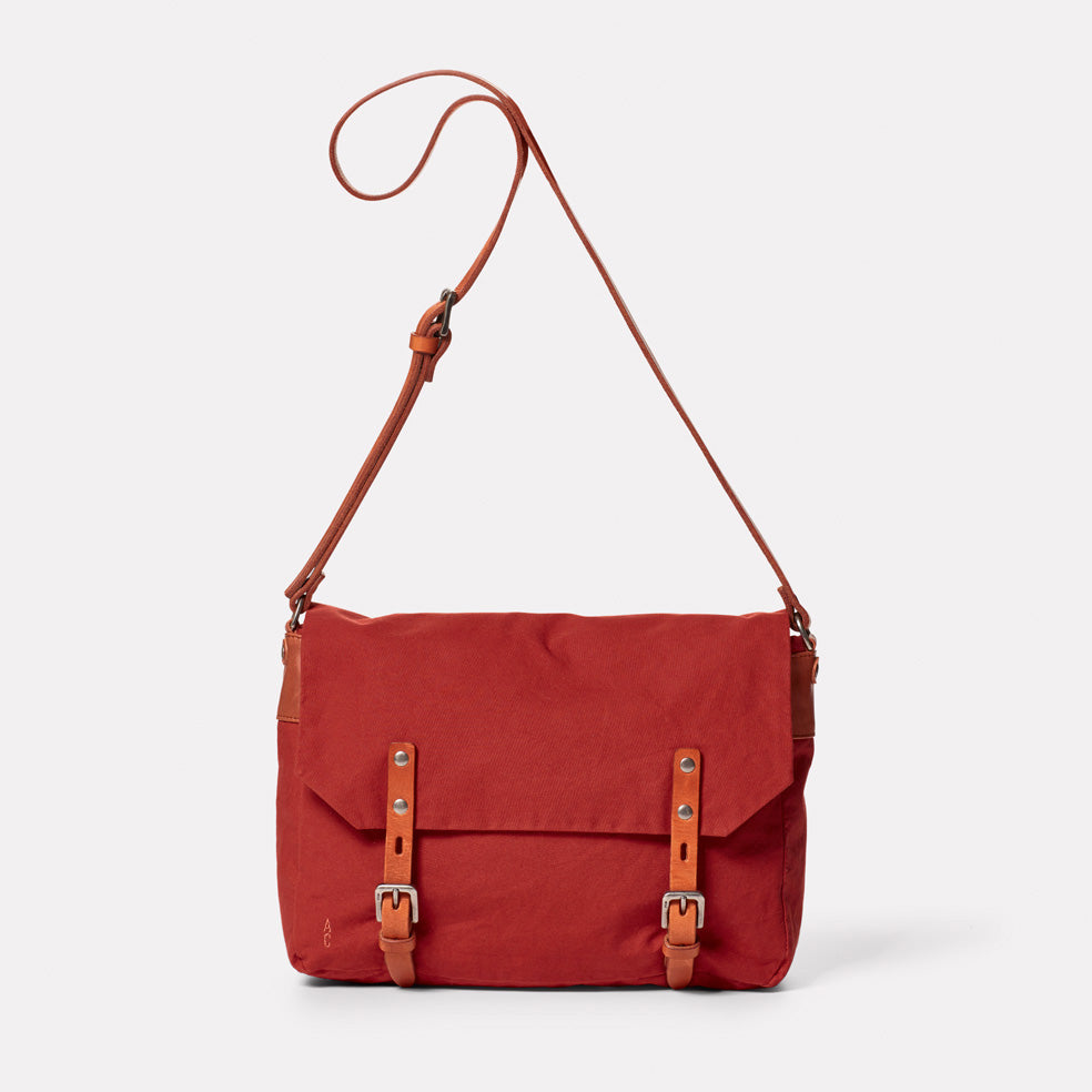 Jeremy Small Waxed Cotton Satchel in Brick