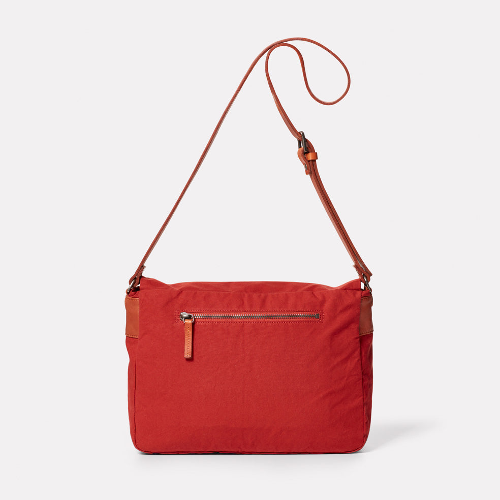 Jeremy Small Waxed Cotton Satchel in Brick