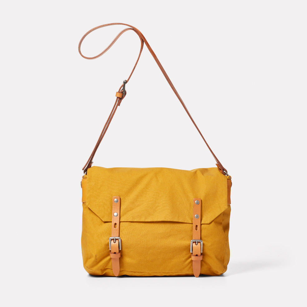 Jeremy Small Waxed Cotton Satchel in Cumin