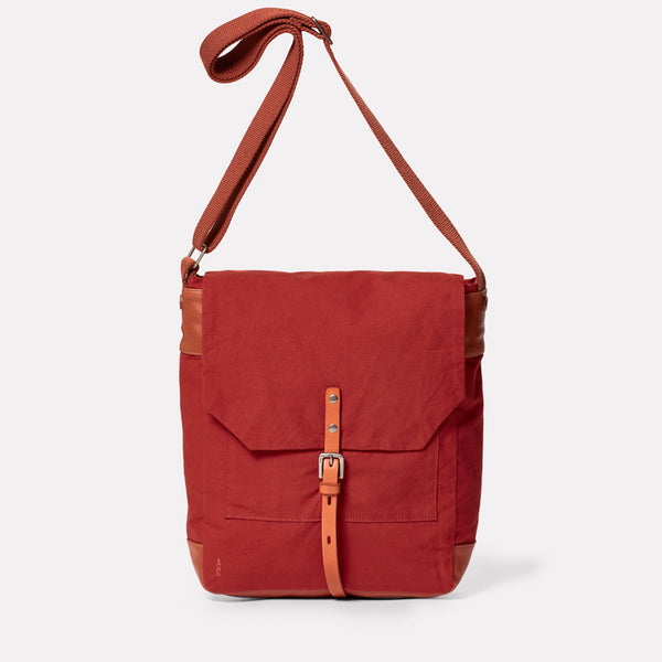 Jonny Waxed Cotton Satchel in Brick-SATCHEL-Ally Capellino-Ally Capellino