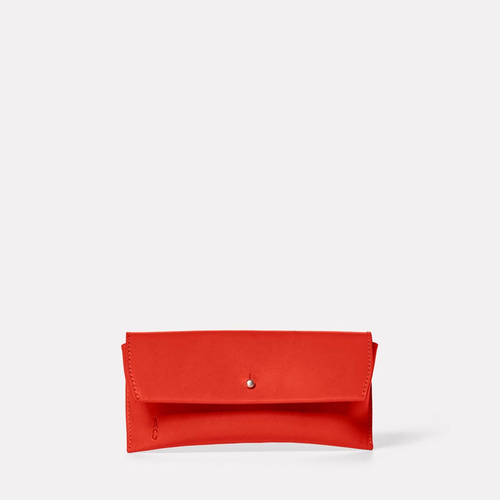 Kit Leather Glasses Case in Tomato Red