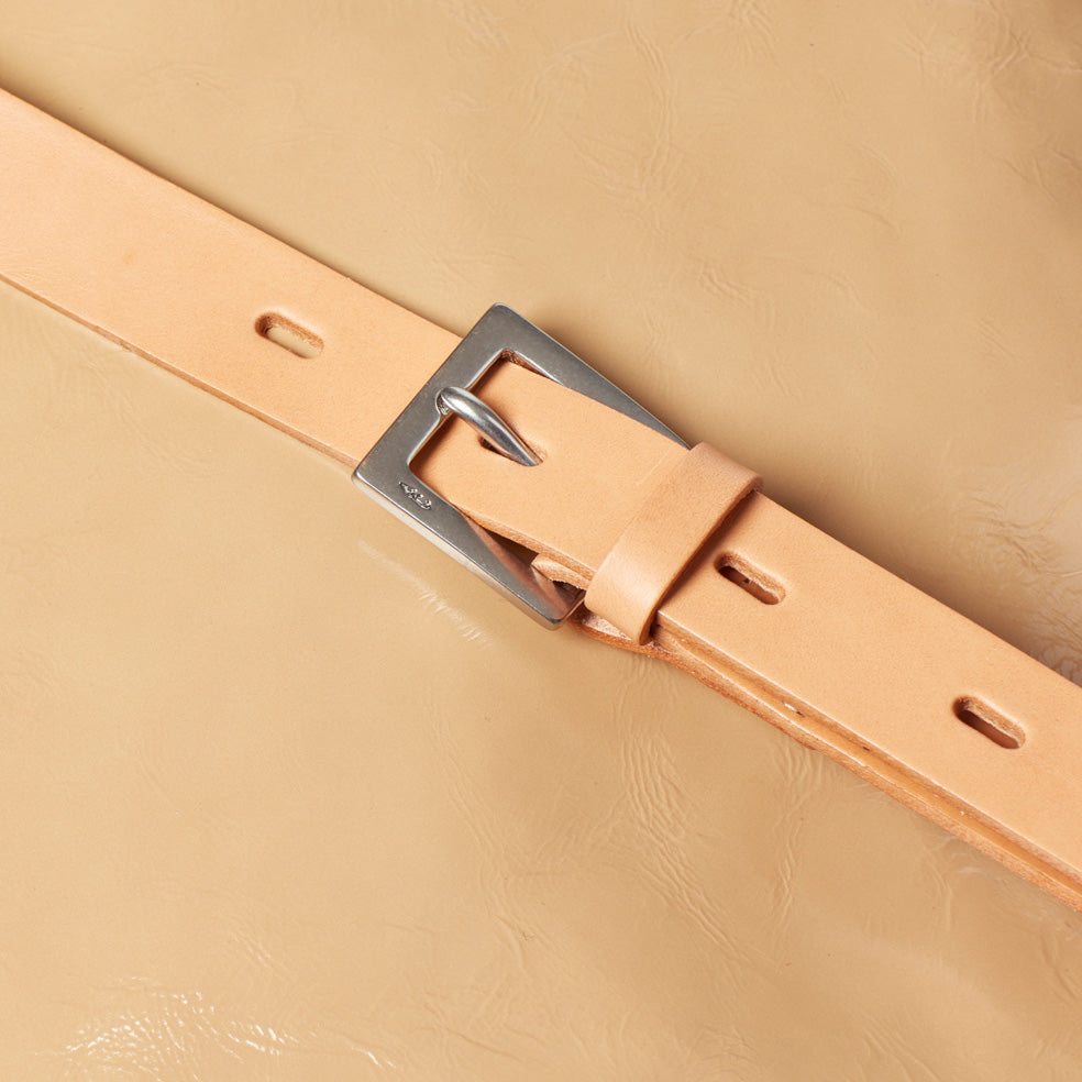 Leila Large Calvert Leather Crossbody Bag in Beige Gloss