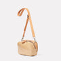Leila Medium Calvert Leather Crossbody Bag in Beige Gloss-Handbags-Ally Capellino-Ally Capellino