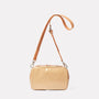 Leila Medium Calvert Leather Crossbody Bag in Beige Gloss-Handbags-Ally Capellino-Ally Capellino