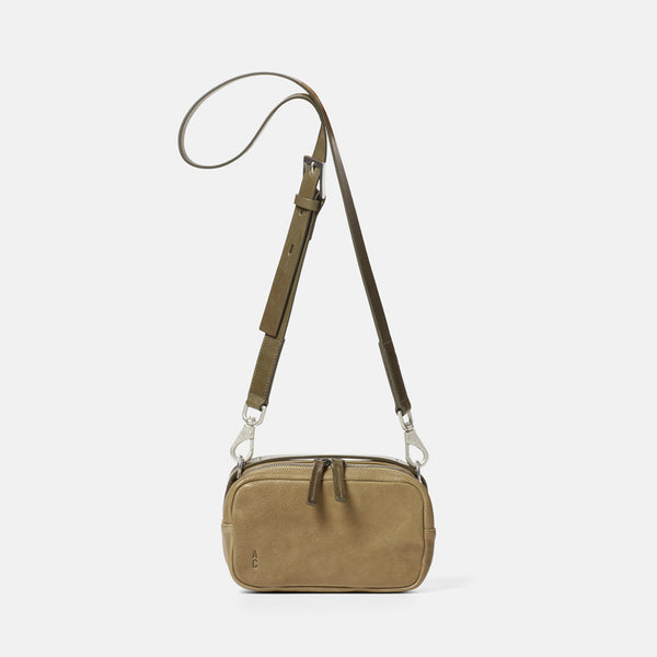 Leila Small Calvert Leather Crossbody Bag in Moss-SMALL CROSS BODY-Ally Capellino-AW19-Leather-Moss-Green-Khaki
