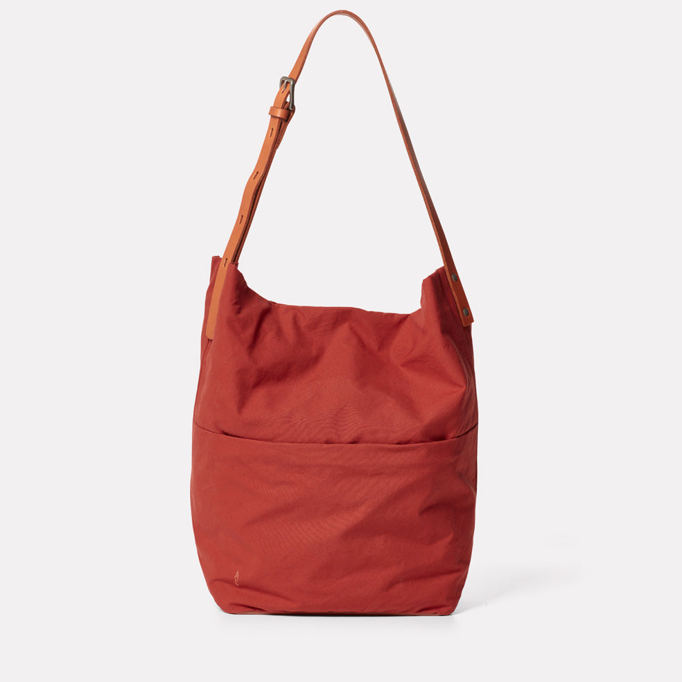 Lloyd Waxed Cotton Bucket Bag in Brick
