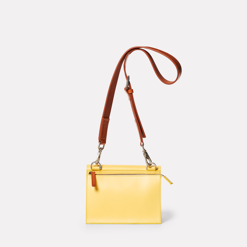 Lockie Boundary Leather Crossbody Lock Bag in Yellow