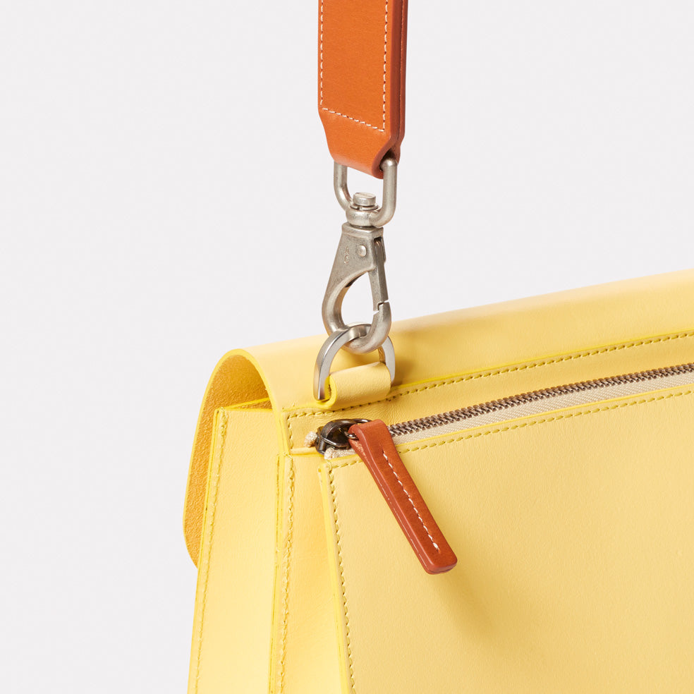 Lockie Boundary Leather Crossbody Lock Bag in Yellow